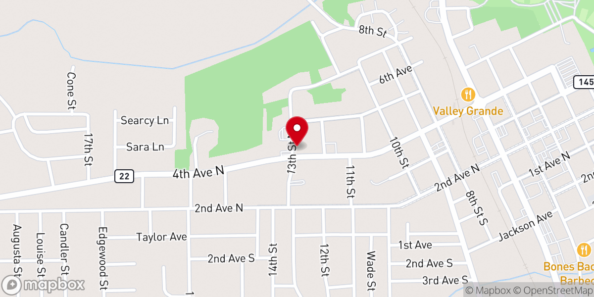 Map showing location of Grace Fellowship Church