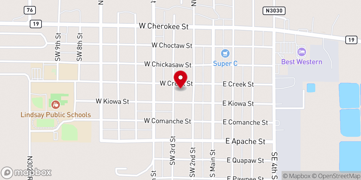 Map showing location of First Baptist Church