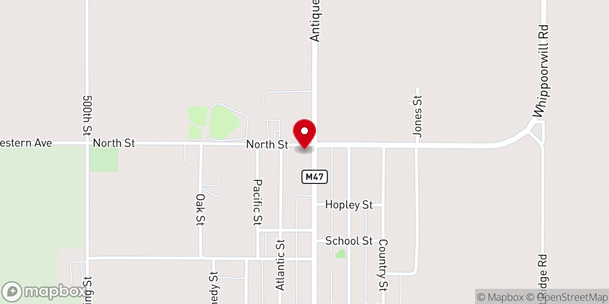 Map showing location of St. Patrick's Catholic Church
