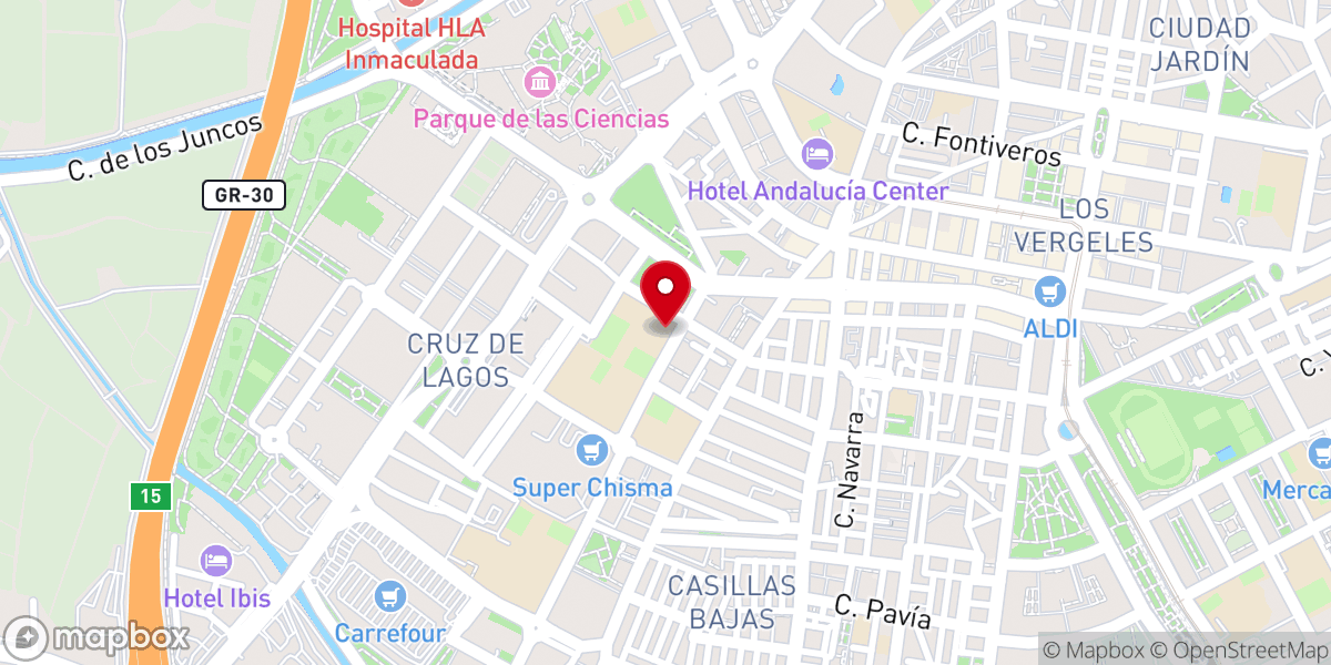 Map showing location of Iglesia de María Auxiliadora