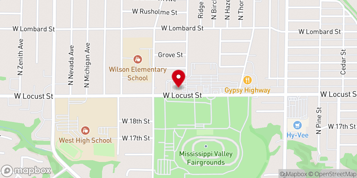 Map showing location of Metropolitan Community Church of the Quad Cities