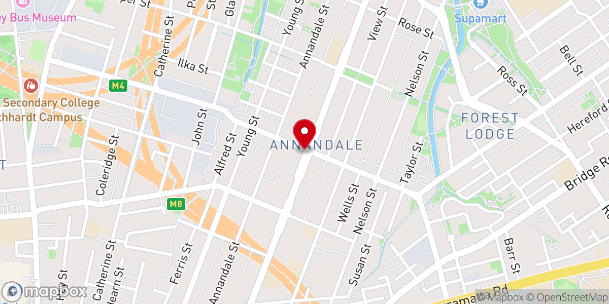 Map showing location of Village Church Annandale (Anglican)