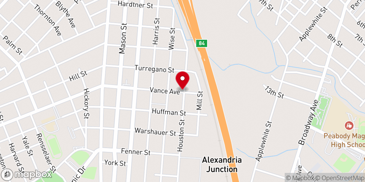 Map showing location of New Hope Baptist Church