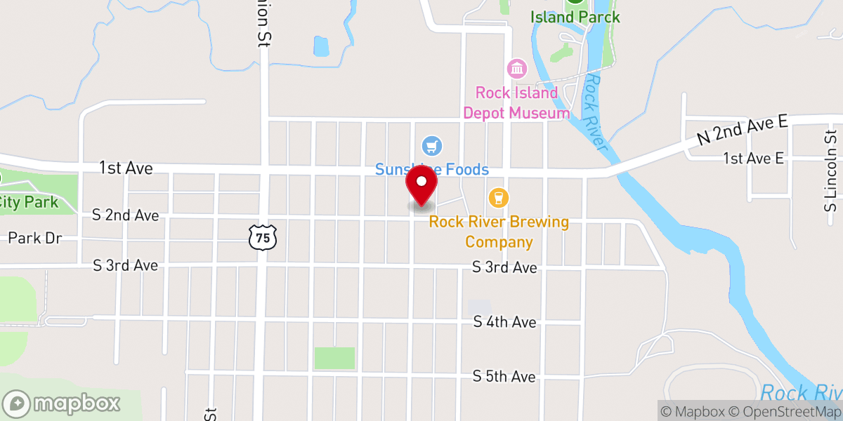 Map showing location of United Christian Church