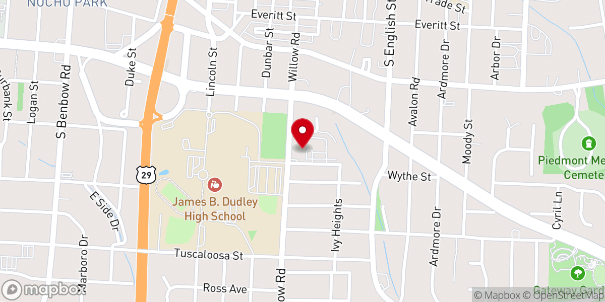 Map showing location of New Light Missionary Baptist Church