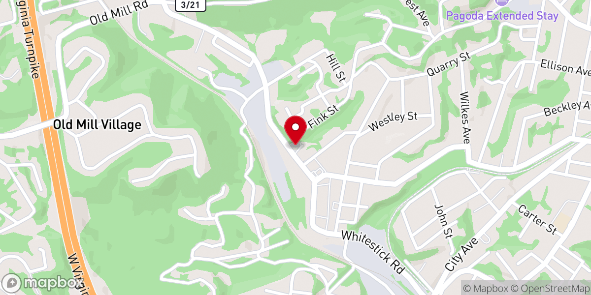 Map showing location of Mabscott United Methodist Church