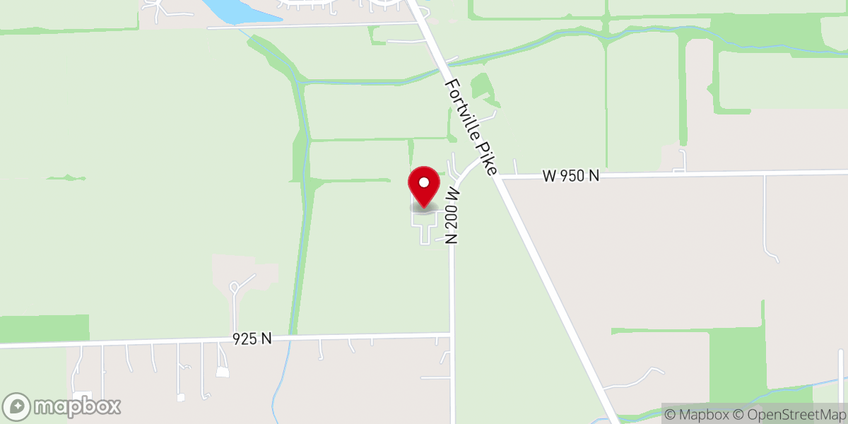 Map showing location of Fortville Christian Church
