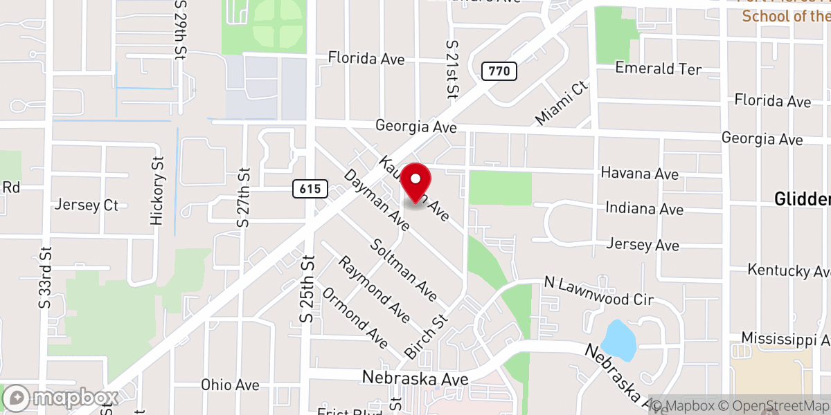Map showing location of Ft Pierce Korean Baptist Church 포트 피얼스 한인 침례교회