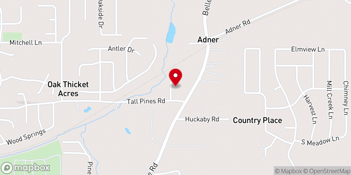 Map showing location of East Wood Assembly of God