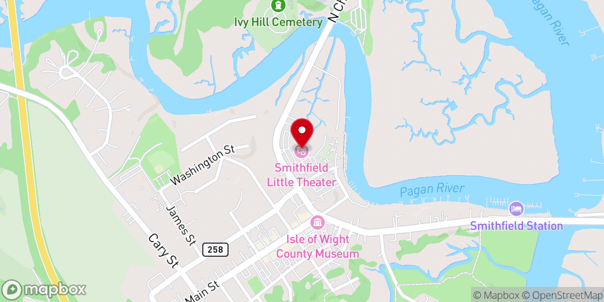 Map showing location of Smithfield Little Theatre