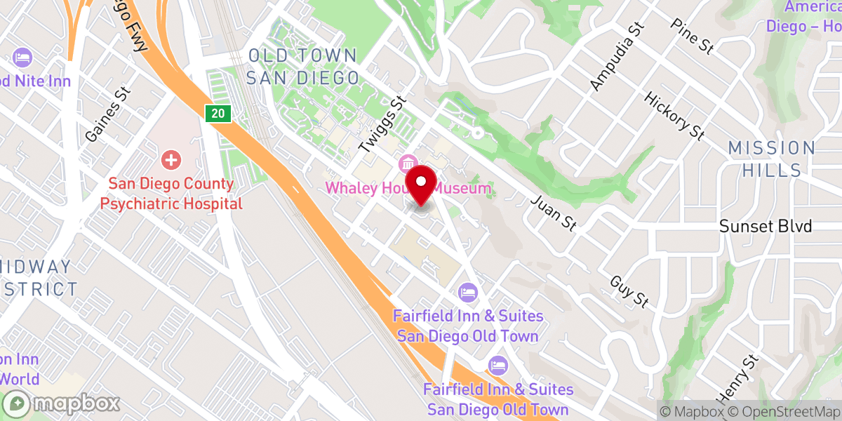 Map showing location of The Adobe Chapel