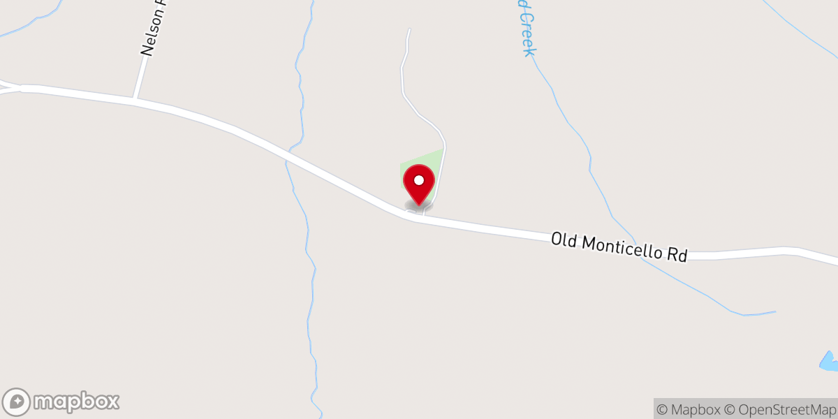 Map showing location of Pine Ridge Baptist Church