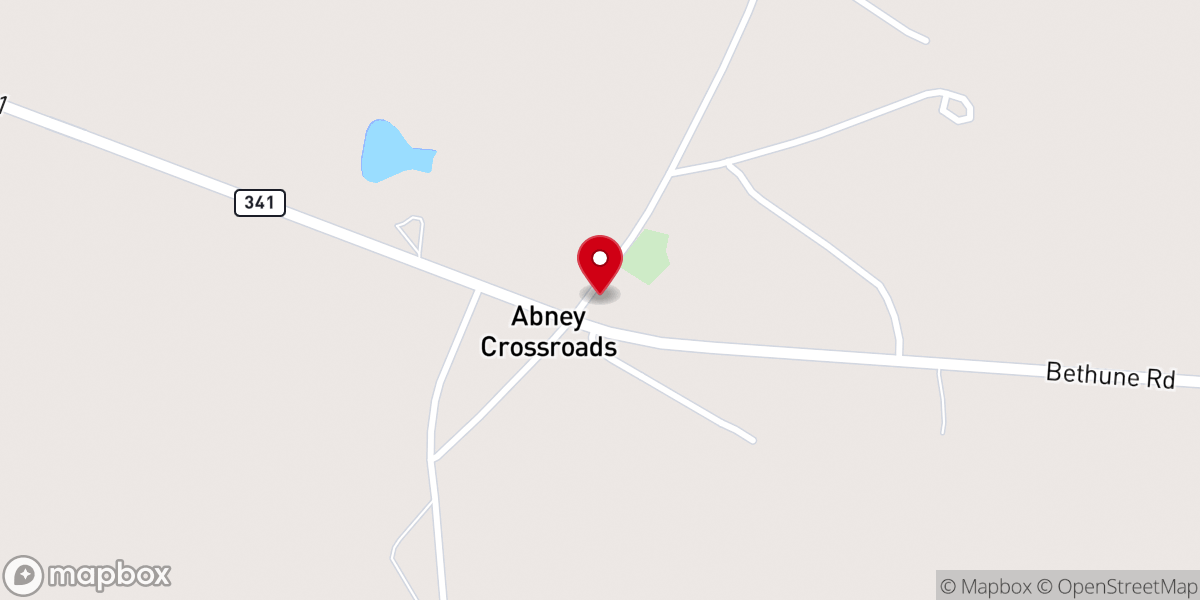 Map showing location of Abney Church