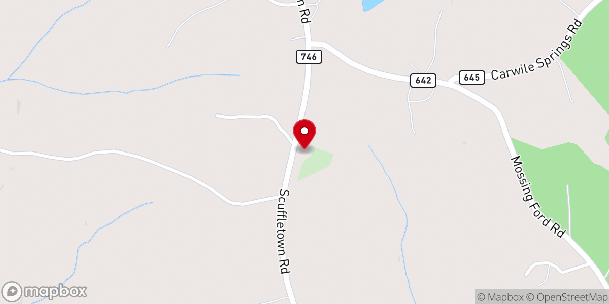 Map showing location of New Hope Church