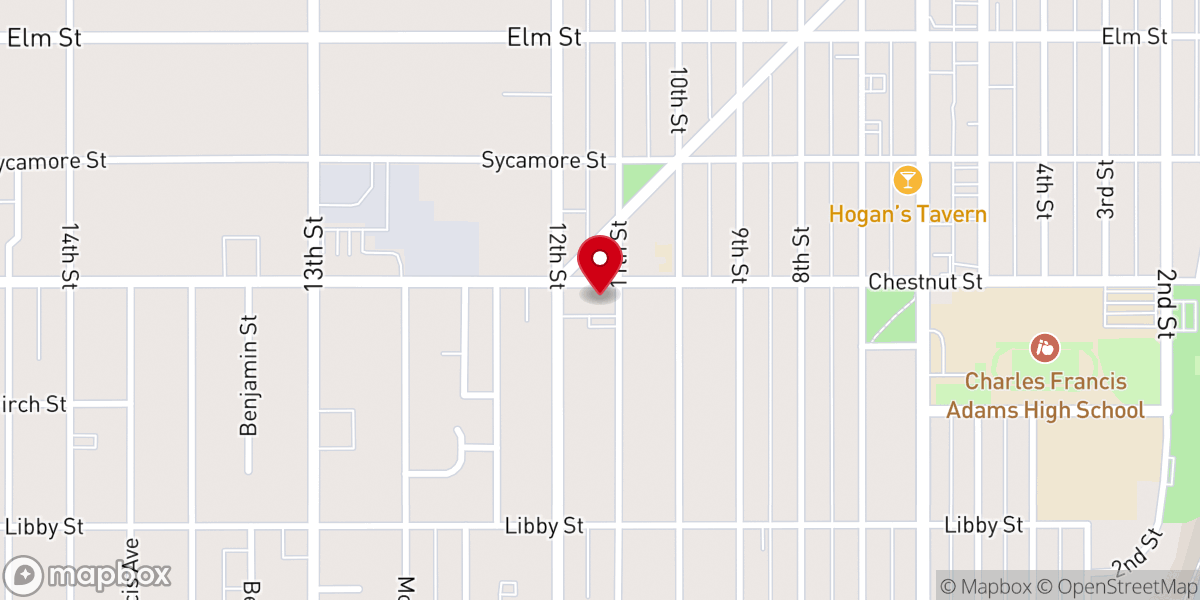 Map showing location of Holy Family Catholic Church