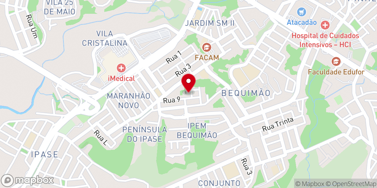 Map showing location of Igreja Batista Torre do Sol