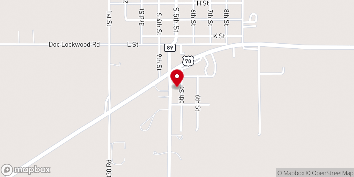 Map showing location of First Baptist Church of Ringling