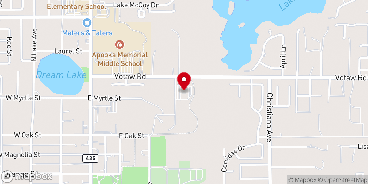 Map showing location of Apopka Seventh-day Adventist Church