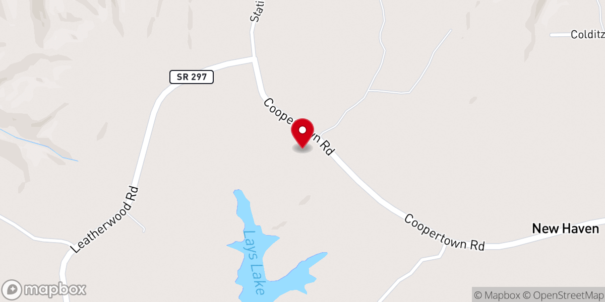 Map showing location of Black Oak Baptist Church