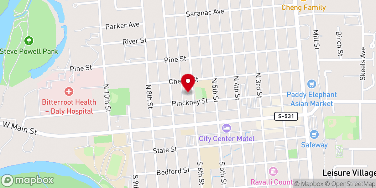 Map showing location of United Methodist - American Baptist Church