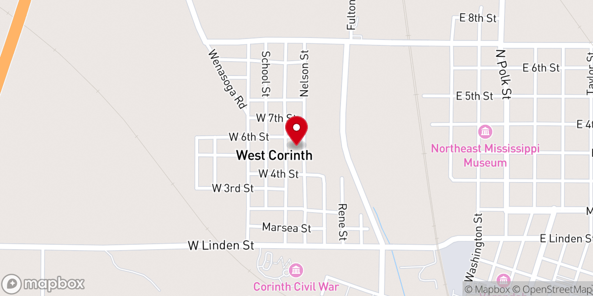 Map showing location of West Corinth Pentecostal Tab