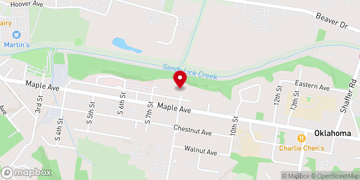 Map showing location of Christ Luthern Church