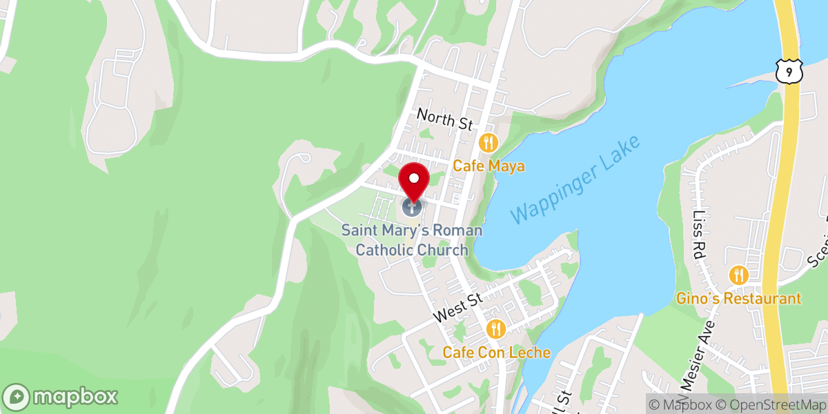 Map showing location of St. Mary's Catholic Church