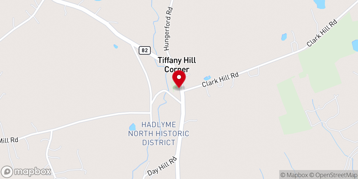 Map showing location of Hadlyme Church