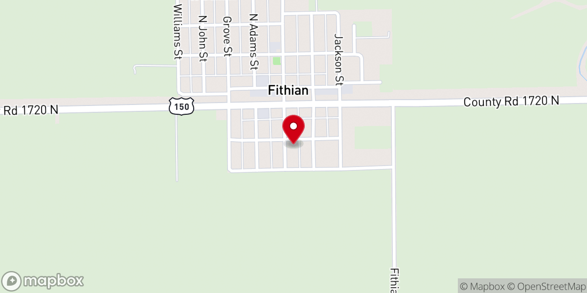 Map showing location of Fithian United Methodist Church