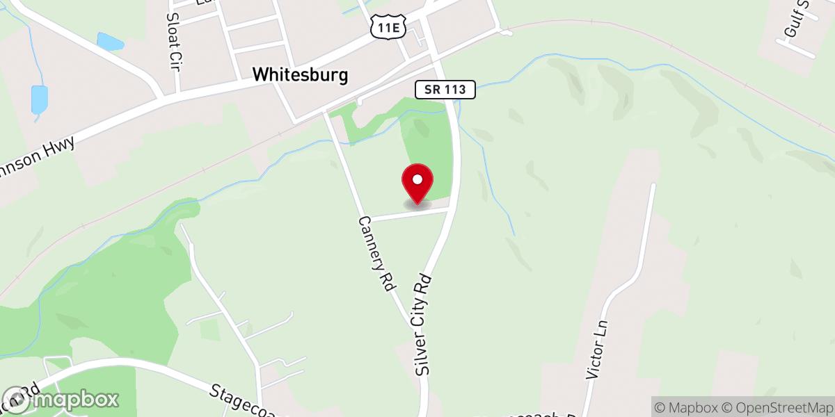 Map showing location of Ervin Chapel