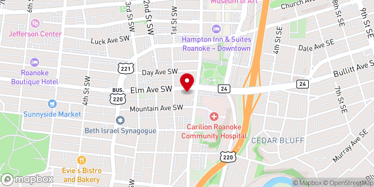 Map showing location of St Johns Episcopal Church