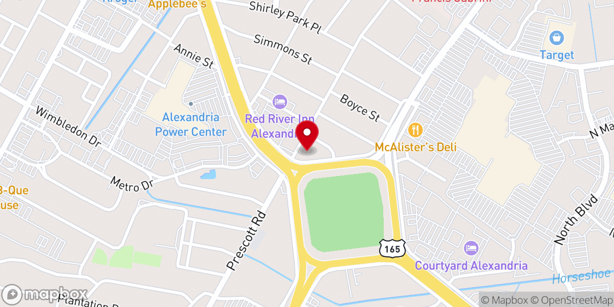 Map showing location of Parkview Baptist Church