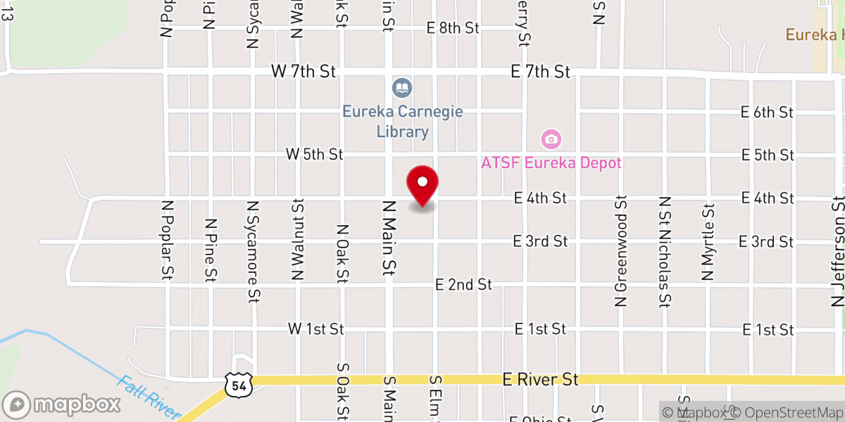 Map showing location of Christ Lutheran Church