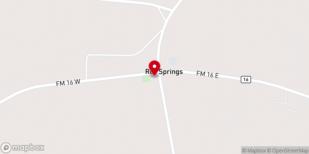 Map showing location of Red Springs Baptist Church