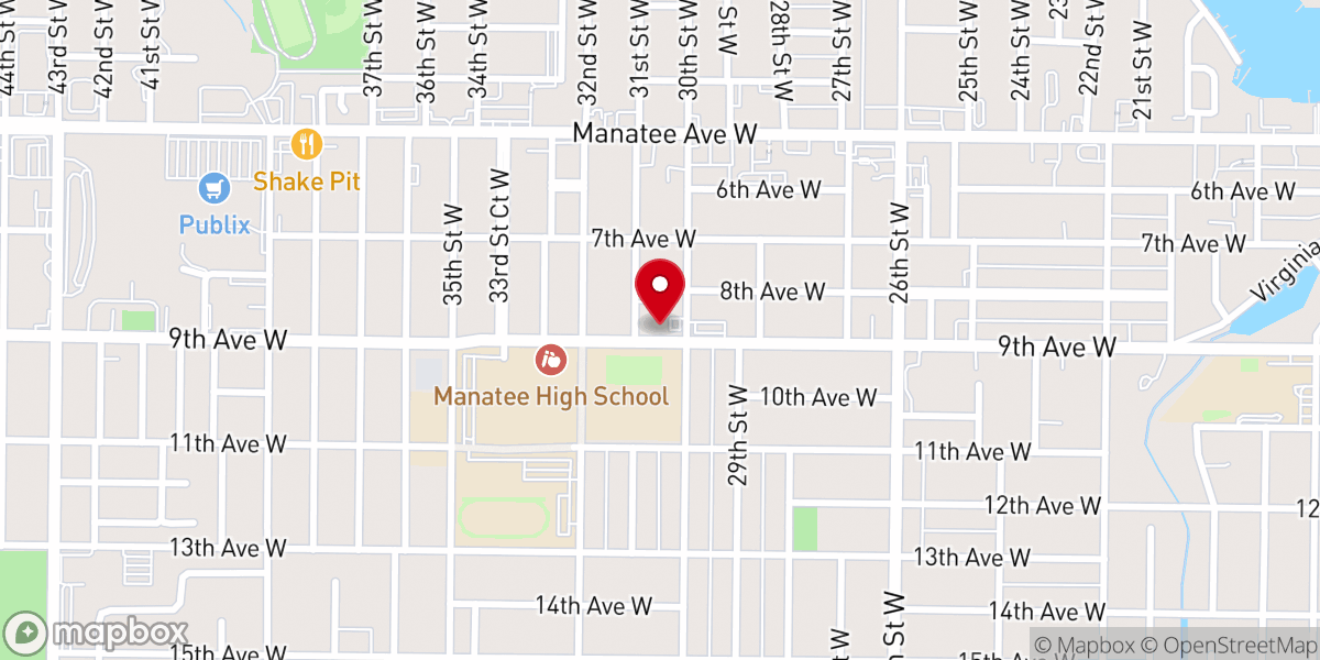 Map showing location of Calvary Baptist Church