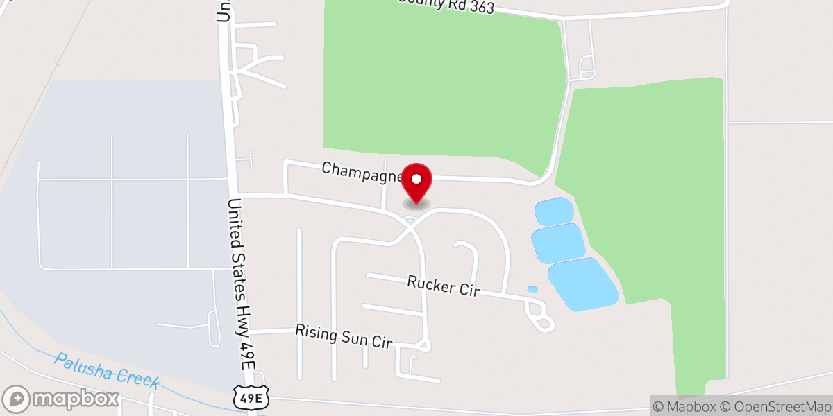 Map showing location of Travelers Rest MB Church