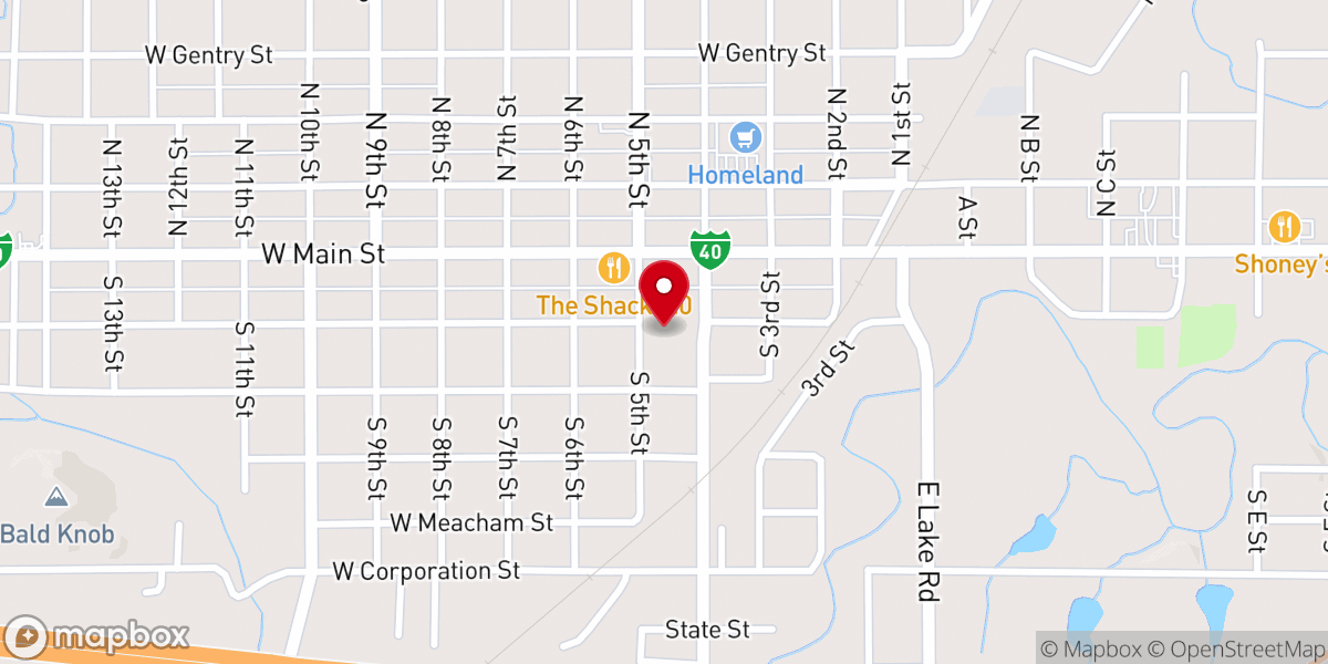 Map showing location of Henryetta Church of Christ - Food Distribution Center