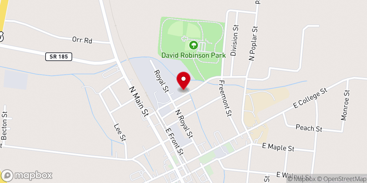 Map showing location of Fairview Baptist Church