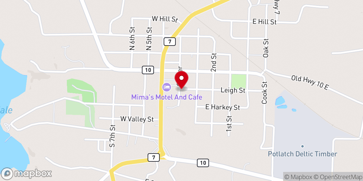 Map showing location of Ola United Methodist Church - Food Distribution Center