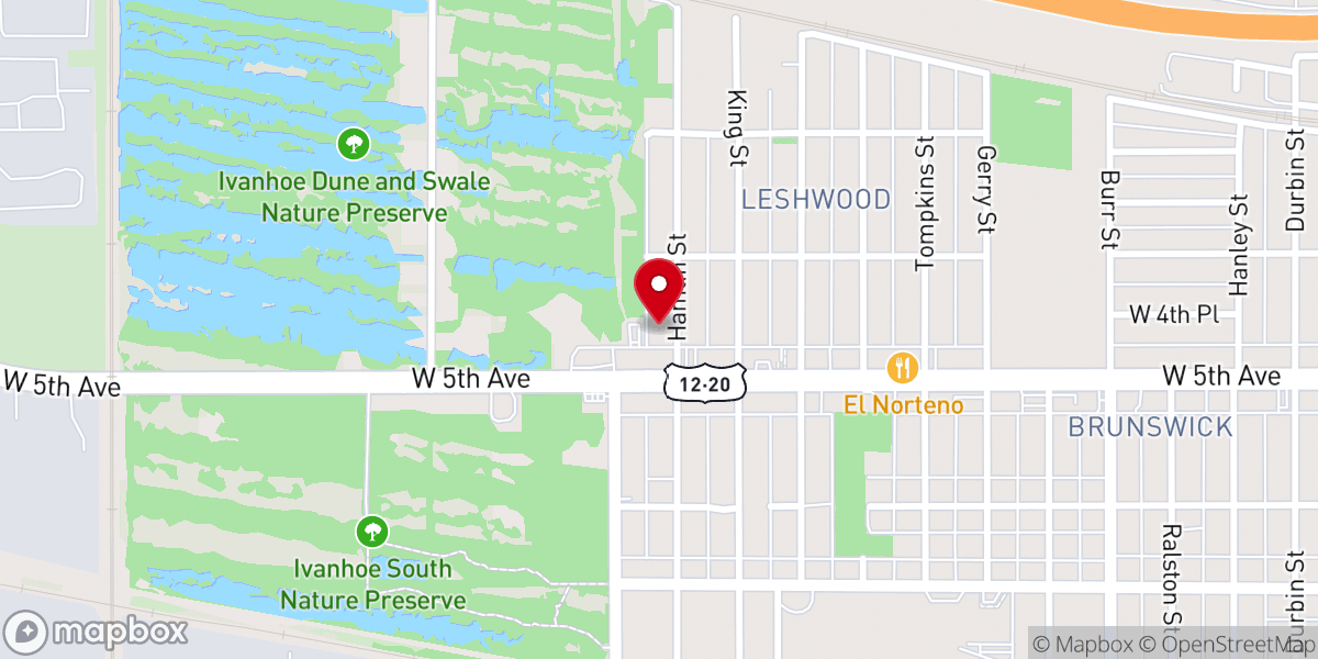 Map showing location of Mount Horeb Missionary Baptist Church