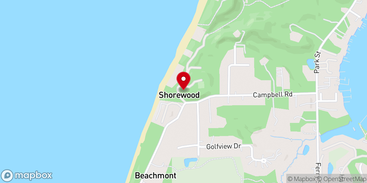 Map showing location of Lake Shore Chapel