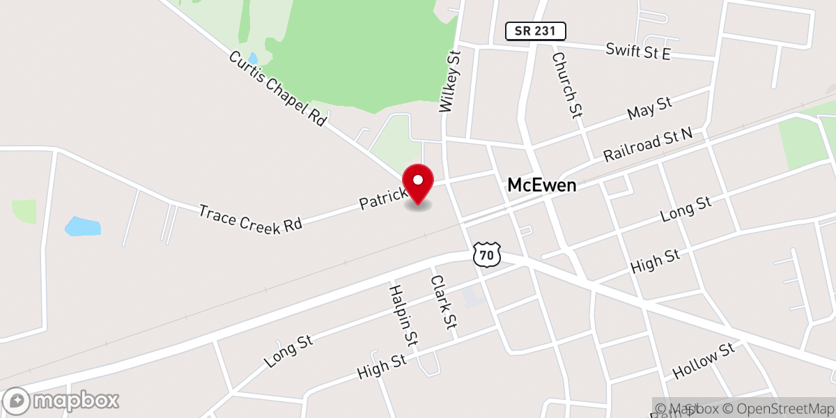 Map showing location of St. Patrick's Church