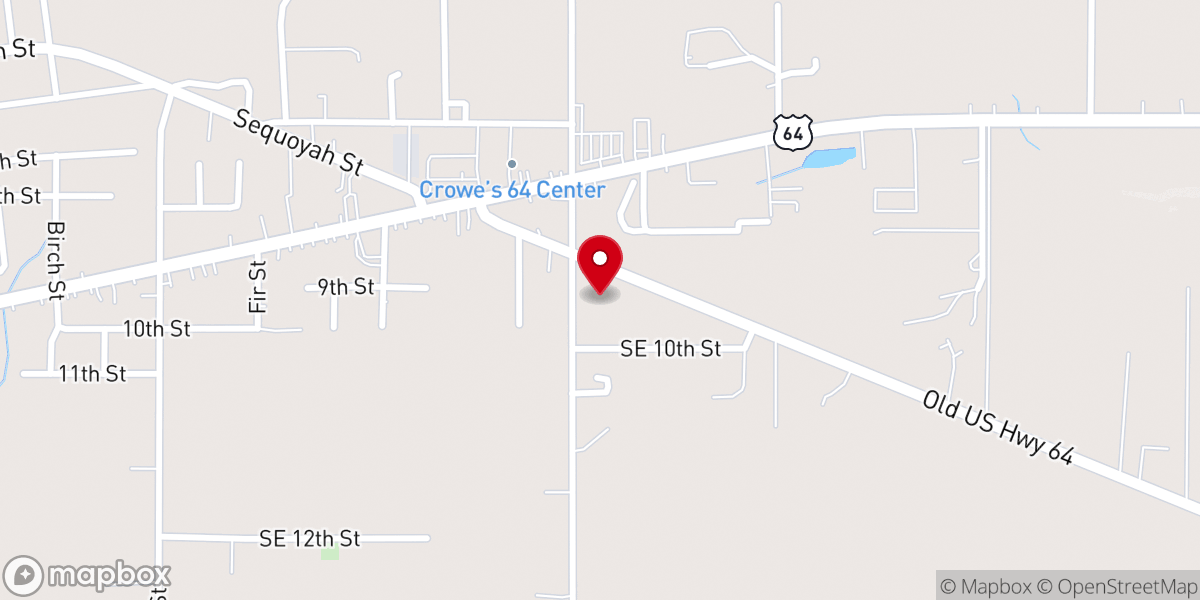 Map showing location of Eastside Holiness Church