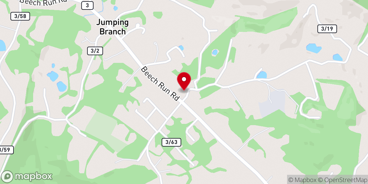 Map showing location of Little Bluestone Primitive Baptist Church