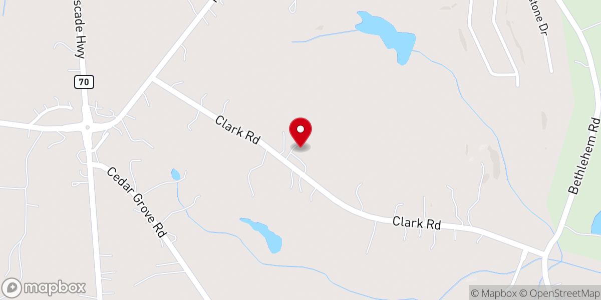 Map showing location of Cedar Grove church