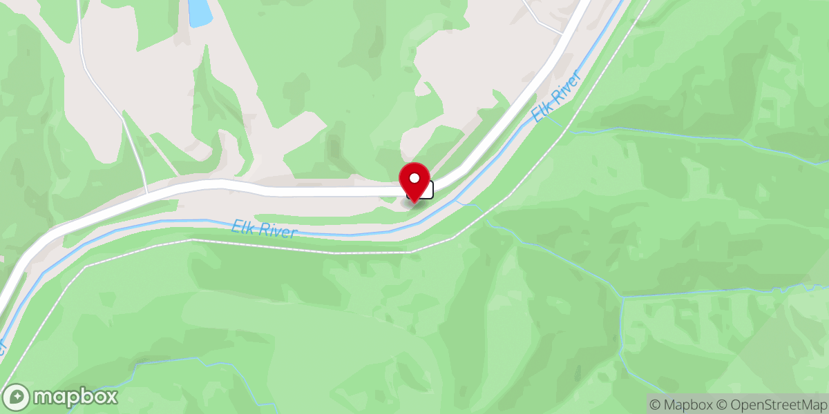 Map showing location of Elk River Church