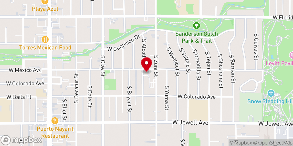 Map showing location of The Church Denver