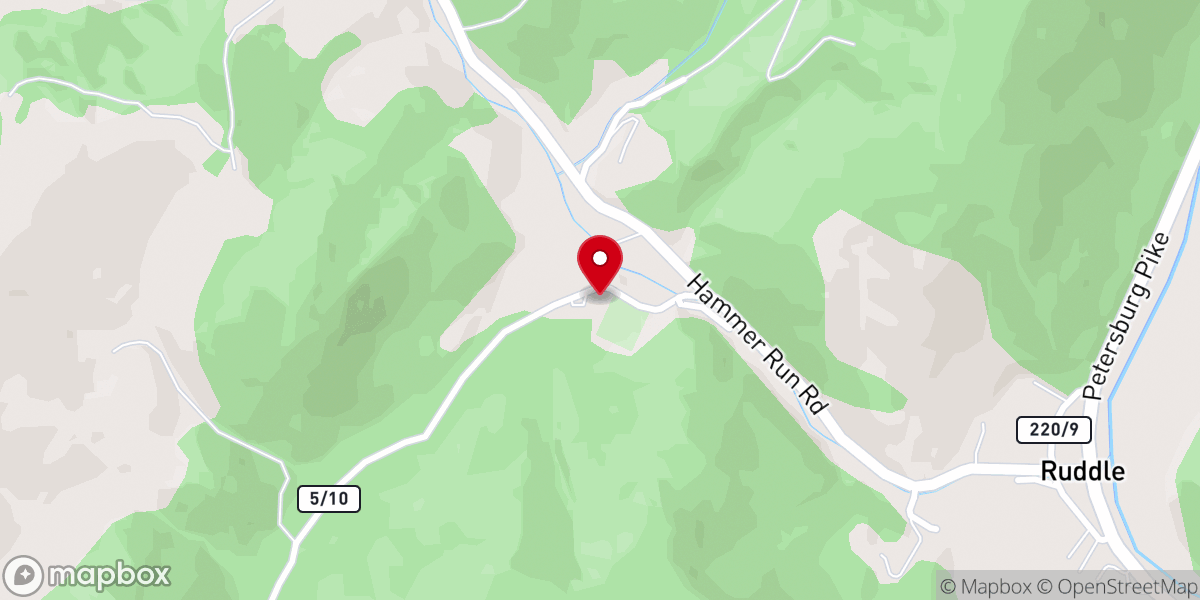 Map showing location of Ruddle Church
