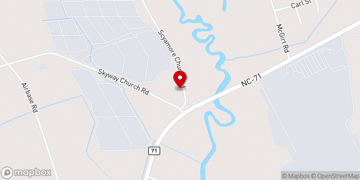 Map showing location of Sycamore Hill Holiness Church