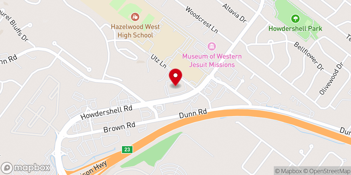 Map showing location of Hazelwood Baptish Church